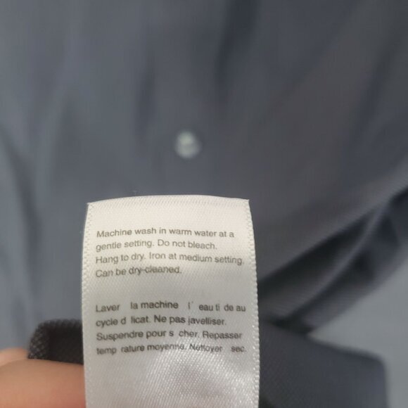 SAKS FIFTH AVENUE‎ Mens Button Up SZ 16 Slim Fit Long Sleeves Collar Preppy - Picture 10 of 11